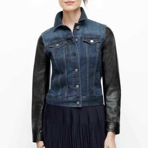 Ann Taylor Jean Jacket Faux Leather 